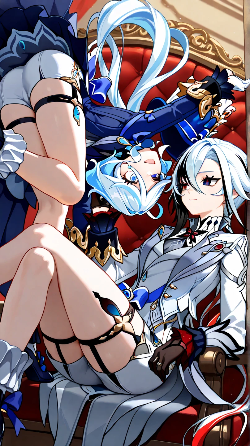 (2girls, princess carry:1.4), shy,nude, heart,underwater,(kiss,french kiss,:1.2) ,multicolored hair, closed eyes,(air bubbles:1.2), absurdres, ass, cleft of venus,pussy,
<lora:princess_carry_v0.1:1>, masterpiece, best quality, highly detailed, (hydrotech , scifi:1.1), <lora:HydroTech:0.7>,(coral reef,algae:1.2),(glass buildings:1.1) , <lora:legslyside-000021:0.8>,, masterpiece, best quality, highly detailed, (8k), (4k), HDR, beautiful detailed girl, beautiful detailed face, beautiful detailed eyes, perfect shadow, masterpiece, best quality, perfect skin, shiny skin, perfect hands, perfect girl,