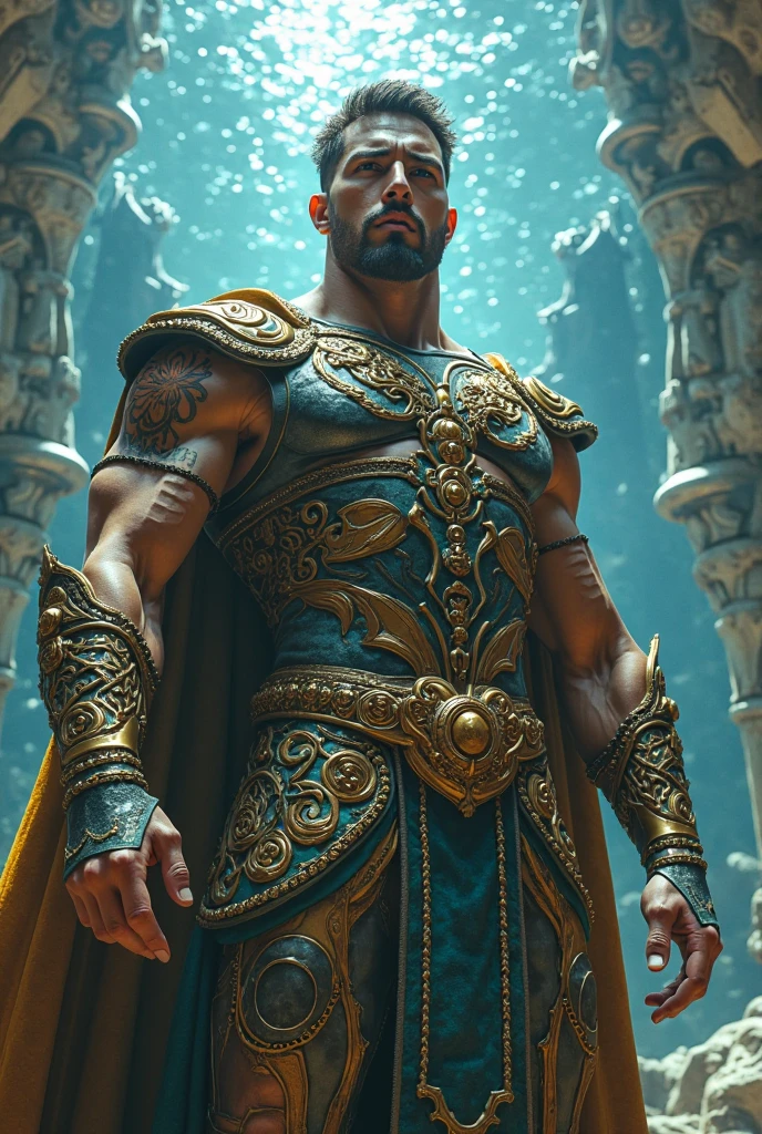 (man:1.5),1 man,male, muscle, 1 chico, muscle, pectoral, muscular, Mature man, 25 years,1 man,macho man,perfect body,an extremely delicate and beautiful detailed face,((by blond,cute hairstyle,short by blond)),(((blonde very short beard, blonde very short beard))), (((blue_eyes:1.3))),Intricate eyes,beautiful detailed eyes,symmetrical eyes,perfect face, cute hairstyle,perfect proportions, thick, ((detailed face)),macho man, (male Caucasian Prince),Prince, (((shiny skin:1.5,tanned skin,shiny skin: 1.5,tanned skin,shiny skin,very shiny skin,shiny body))),powerful,heroic,NSFW, Caucasian,elegant, (open to that, Arabic fashion,Arabic for that, Cowboys,White shirt, Masculine traits, modern style,Arabic clothing),(((blue toga, blue toga suit, wearing a blue toga:1.3,arab blue toga))),(arabic jewelry,Intricate necklace),((bulge in pants)),(((Intricate outfit,Intricate clothes,embellished suit))), (dynamic pose:1.0),ashamed,(centered,Scale to fit dimensions,rule of thirds), inside,interior,((room in a greek temple:1.3,columns of a greek temple:1.3)),scenery:1.25,((Intricate scenery)),((winter decorations)), (Bright winter decorations),High resolution,sharp focus,(ultra detailed,extremely detailed),(photorealistic artwork:1.37),(extremely detailed CG unity 8k wallpaper),(((vibrant colors,vibrant theme))),(Intricate),(masterpiece),(Best Quality),