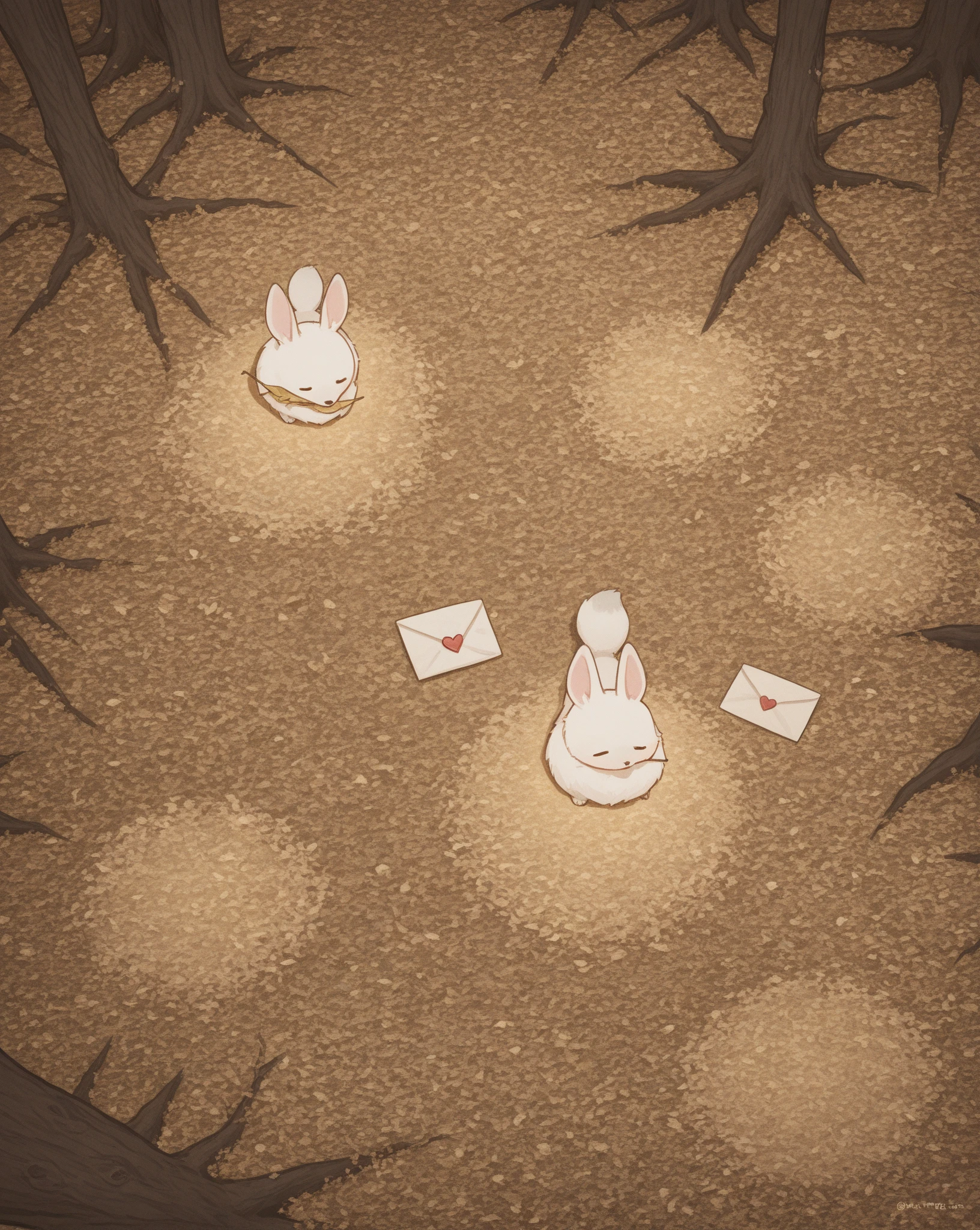 🦊💌 A Love Confession on the Forest Path One crisp morning, nestled between frost-touched leaves, a curious rabbit discovers a letter lying in the middle of the forest path. The seal? A single fox paw print—elegant, deliberate, and unmistakably affectionate. In shimmering gold ink on pressed leaf paper, the letter begins: "When the moon sits high above the treetops, meet me by the old maple tree. I have something to tell you… about heartbeats, sleepless thoughts—and you." What will the rabbit do? And what secret stirs within the fox’s heart?