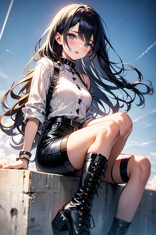 Black hair, skinny, dominant, pantyhose,skirt