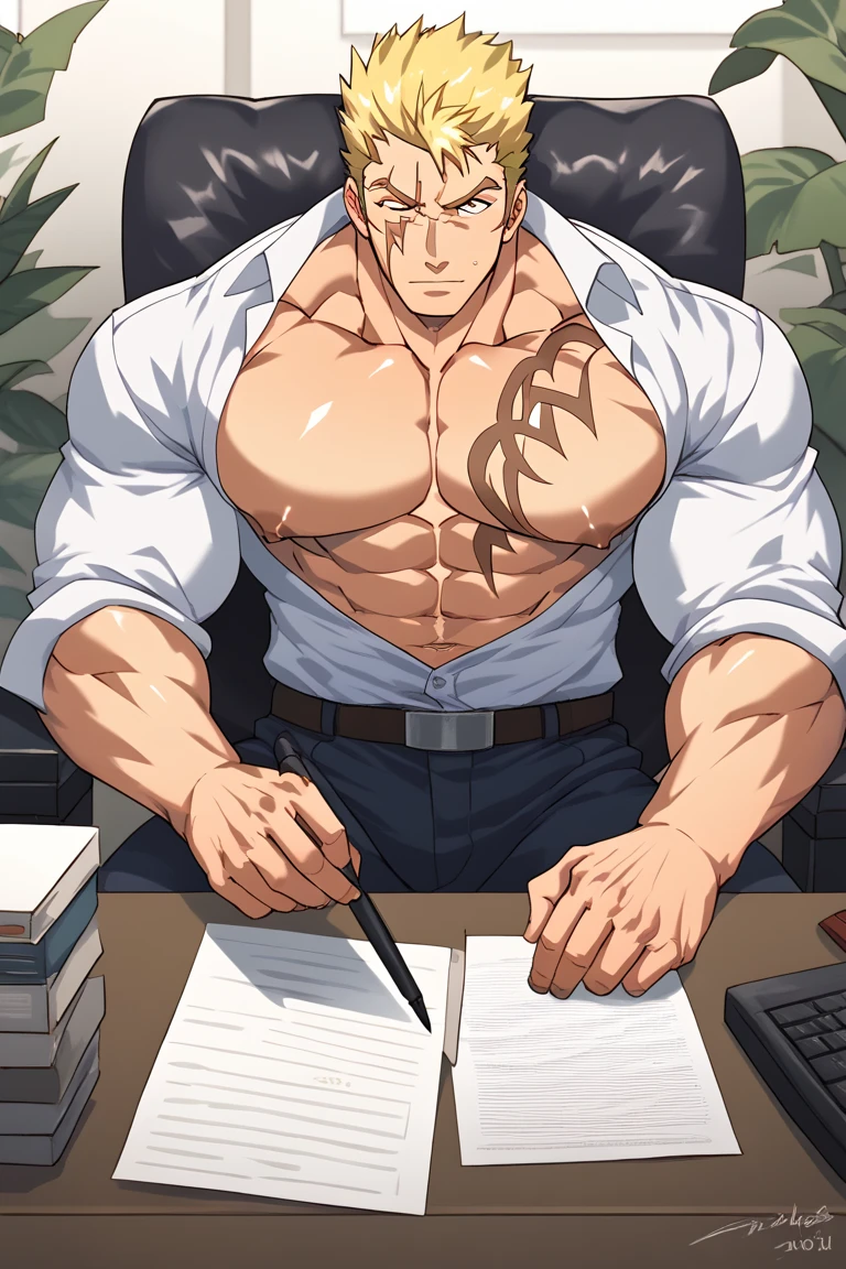 A handsome professor discutindo com um aluno, muito lascivo, imponente, Vista lateral, below pov, corpo inteiro, 50 years old, grey short hair , thick grey beard, dark oliva skin color, oiled skin, peitorais largos, peitorais enornes, hair chest, big nipples, pose sensual, ele está na sala de aula, , muitos alunos, wearing a wet white tank top shirt and a tight speedo underwear, wet body, bare arms, big bulge, grande saliência na virilha, thick thights, Obra-prima maravilhosa altamente detalhada, beautiful cinematic light deep focus, elegante, Pintura digital, sementes, sharp focus, golden ratio, dramatic lighting, 8k