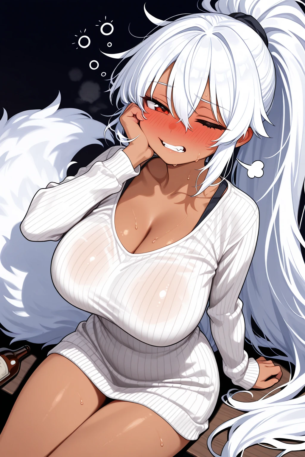 score_9, score_8_up, score_7_up, BREAK
NSFW_SulongForm_ownwaifu,
1girl, animal ears, rabbit girl, red eyes, white hair, furry female, large breasts, body fur, white fur, animal nose, colored skin, long hair, bangs, colored sclera, white skin, monster girl, snout, fur collar, black sclera, hair between eyes, pale skin, thick thighs, shiny hair, sidelocks, thighs,
nipples, navel, nude, rabbit tail, pussy, completely nude, tail, electricity,
(portrait, head tilt, looking at viewer), white border, bokeh, <lora:PONYXL_ONEPIECE_Carrot_ownwaifu:0.8>, solo,