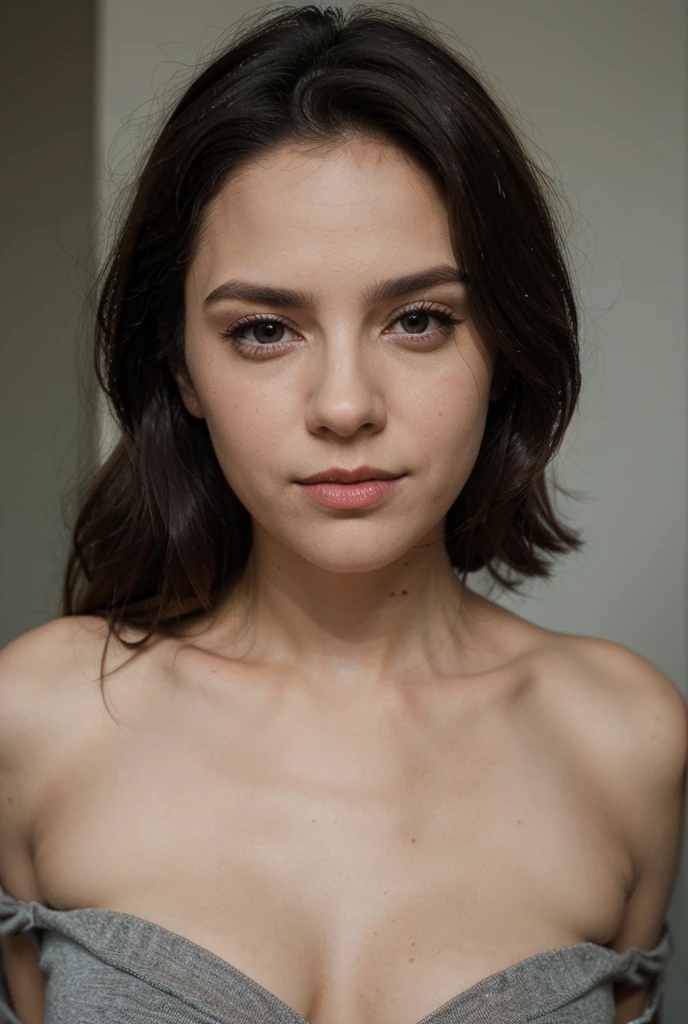 Braunes Haar, gewelltes Haar, zusammenzucken, lange Wimpern, dunkelbraune Augen, easy smile, 26 Jahre alt, Beautiful Maiden, perfect girl, hellbraunes Haar, sehr langes Haar, gewelltes Haar, Erweiterte Pupillen, Augenreflexion, flush, Realismus, HyperRealismusus, Ich-Perspektive, Kanon, Nikon, 8K, Super detailliert, ccurate, best quality, UHD, Super detailliert, anatomisch korrekt, Strukturierte Haut, Hohe Detailgenauigkeit, awards winning, hight resolution, Netzhaut, Meisterwerk, with white transparent T-shirt