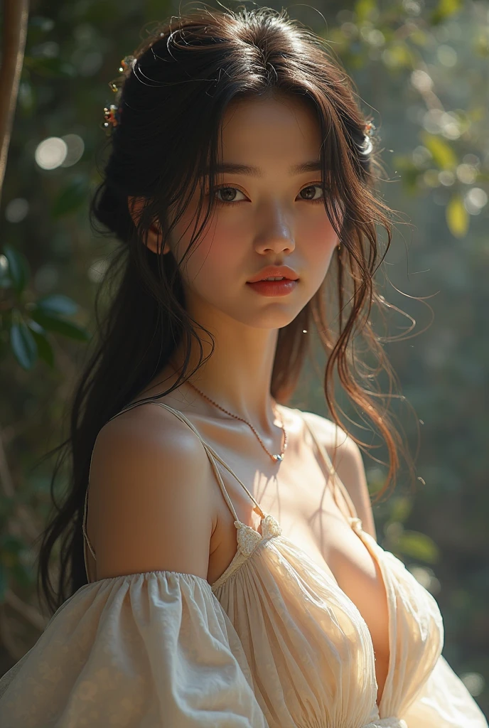 (beautiful:1.1,person:1.2,portrait:1.3),ethereal beauty,fairytale-like atmosphere,delicate and mesmerizing,captivating eyes and features,stunningly detailed portraits,16K maximum quality,(ultra-detailed,meticulous:1.2) brushwork,(soft,subtle:0.9) pastel colors,(dreamlike:1.1,enchanted:1.1) lighting,floating in a surreal world,transcendent beauty,natural serenity,harmonious composition,impeccable realism,flawless skin,void of imperfections,ethereal grace,fine and intricate details,gentle and serene expression,(soft,flowing:0.9) hair,(graceful,elegant:1.1) pose,mesmerizing gaze,sublime and divine presence,majestic aura of tranquility,translucent and aurascent glow,merging reality and fantasy,whispering stories from another realm,infinite depth and dimension,divinely inspired masterpiece