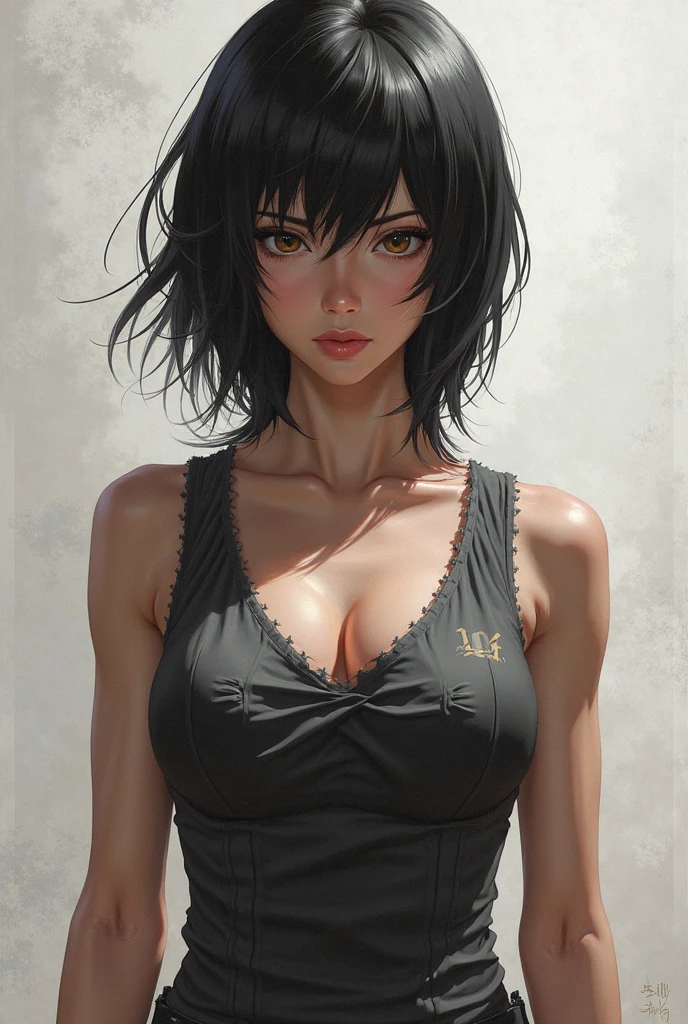 Futuristic, neon, Sexy, cool, young woman, bob hair, killer looks, sexy sleeveless micro sports bra top, wide deep cleavage, perfect firm voluptuous breasts, professional makeup, cool expression, charismatic, stunning, sensual, sexual