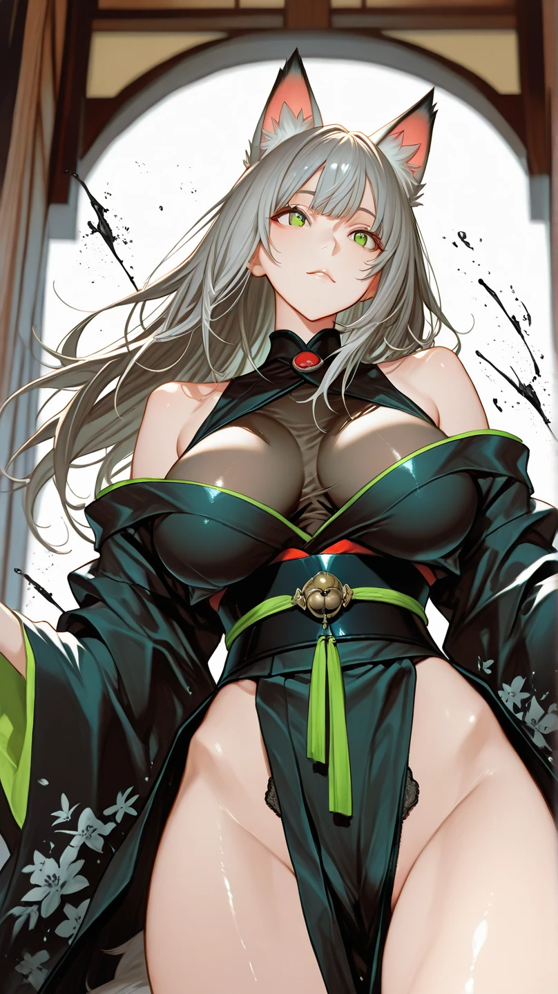 Hell fortress life, majin priestess Vunxia, cracked skin, green skin, black veins, black blood,