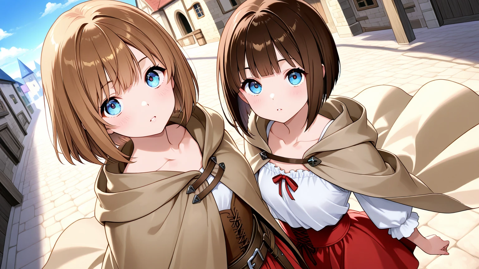 Campaign, cheered up, Brown hair, big breasts, Brown eyes, light smile, Cowboys, scarf, shackles, Session, with legs open, inside a smart home, Session on the couch, Asada Shino's face, cheered up Sword Art Online, Best Quality