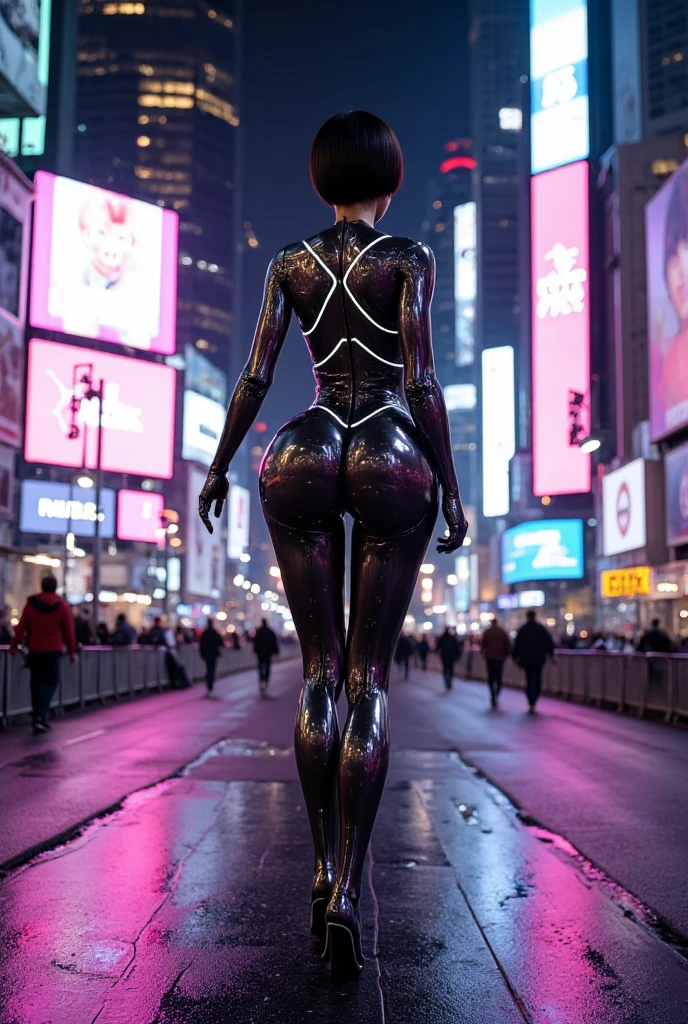 I want it to be a background with a city that is all pink and the main object to be a tall pink building in the picture to be a body of a woman dressed in pink standing with her back and in hot pink heels and the outfit to be all hot pink and to write gag city reloaded september 13 on the image The woman should be nicki minaj and hold a gigantic diamond chain that has the letters gag city reloaded september 13