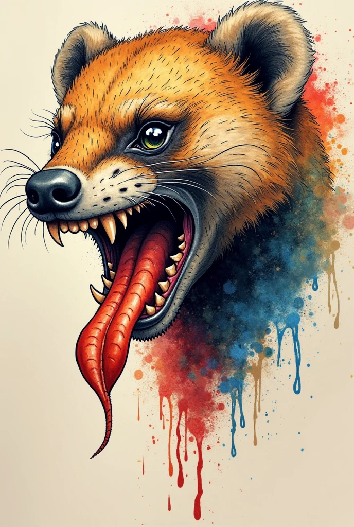 Sticker Art style, cinematic light, depth of field, reflective Azerbaijan paint flame flag, angry wolf, paint mud, paint dripping, paint splash, lower view, blue red green colors,