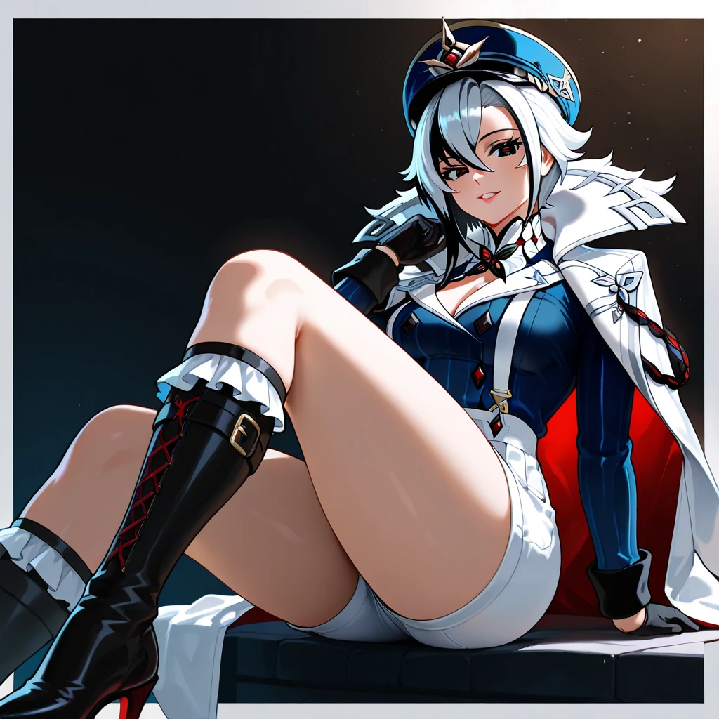 独奏、Painting on the ground、Agra、Body with paint、full bodyesbian、beret、Gray Hair Bob、Bright eyes、Beautiful eyes、White background、Fancy effects、Colorful effects、masterpiece、Fancy details、