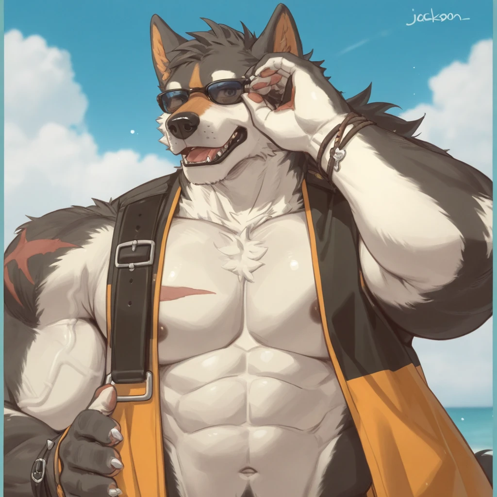 (masterpiece, best quality, detailed, 4k), solo, male (((maine coon))), ((anthro ???????)), ((furry ???????)), (((magazine cover))), beach, ((mature)), well-aged, daddy, loaded from e621, by bebebebebe, by zackary911, thick neck, glistening fur, detailed fur, fluffy, meaty, seductive, flirty, teasing, manly, hunky, stud, long, tall, big, enormous, muscular, flexing pecs, posing, trunks, looking at viewer, double biceps