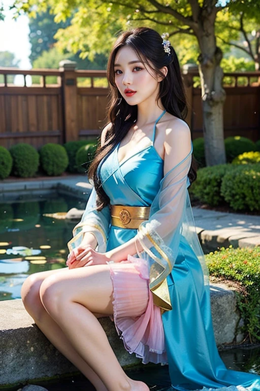There was a woman sitting on the beach with a watch., queen of the sea Mu Yanling, Beautiful digital artwork, Highly detailed 4k digital artwork., จักรพรรดินีbeautiful fantasy, 8K high quality detailed artwork., beautiful fantasy, By Yang J, Beautiful and gorgeous digital art, Guvez, artwork in the style of Guvez, ศิลปะbeautiful fantasy, Chinese Fantasy