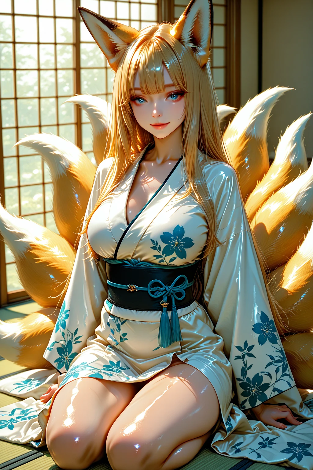 (masterpiece), (Highest quality), (Super detailed),(figure), (One girl),View your viewers, (interview),beautiful細部までこだわった目, 繊細でbeautiful顔, floating,(High saturation),(The Shining), blue sky、明るくてとてもbeautiful顔、young, Shiny white skin、Best Looks、Blonde hair reflecting the dazzling light、beautifulプラチナブロンドの超ロングシルキーストレートヘアグロス、Long Bangs、非常にbeautiful 、Shining, clear eyes、beautiful、Adorable、beautiful、Smiled、kind