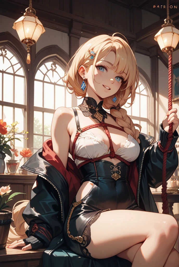 (The highest image quality, masterpiece:1.2), (Ultra Definition Illustration), (NSFW:1.4), (very cute little queen, 15yo:1.3), (1 girl:1.2), Solo, (shoot from very below:1.3) ,(condescending look:1.3) NSFW, sleeveless, armpits, (arms behind head), embarrassed, closed eyes, (sleeveless gorgeous queen red dress with roses:1.3), (translucent:1.3), lying on bed, queen crown, showing panties, Full body, Round baby face, (Glasses, Blonde Short-Cut Hair), (white thigh high pantyhose:1.2), (Evil smile, mean face, Mesugaki smile), Luxurious palace rooms, Fancy Room, RPG Royale, (widely spread leg:1.3),