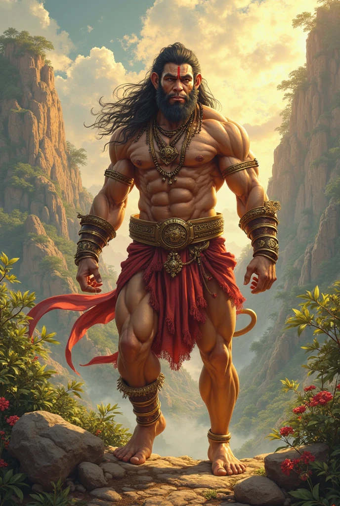 simple impressionist hanuman canvas