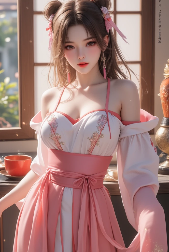 (dynamic angle:1.3, front view:1.1, breast focus:1.3, from above:1.1), (dynamic posing:1.2, sexy posing:1.2), (seductive smiling:1.3), ((holding Pasta on a plate,Taking the pasta out of the pan, worried about the outcome:1.2)),highest quality、(real、photorealistic:1.4),(ultra high resolution, 8K RAW photo, clear focus), best qualtiy, natural lighting, field depth, (Bright pupils, detailed beautiful eyes, high detailed face), Red lip, (tight focus:1.2), a girl 22yo old, Wearing a pastry chef uniform:1.3 , Thicc, thin breast, long hair, blue eyes,garter stocking, cleavage:1.2, midriff, black shorts, black thighhighs, thigh strap, pretty girl, (highly detailed beautiful face and eyes,firm breasts),real skin,((black,hair,long pony tail hair)),thin pubic hair,cute,lovely, detailed eyes,(double breasted:1.0,under bust:1.0),(with sparkling eyes and a contagious smile),open mouth, Looking at Viewer,A scene of make cooking Carbonara Pasta in the kitchen
