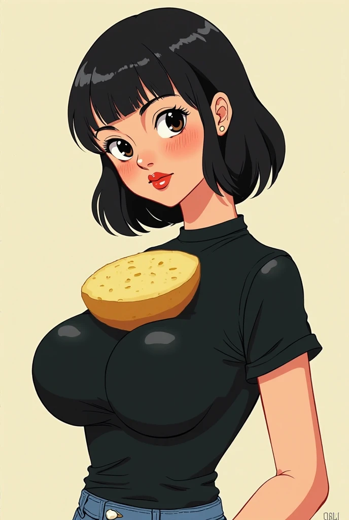 Put the hamburger buns on the chest, (there are buns on the chest, the woman puts the burger on the chest, put the vegetables and burger on the chest, spread ketchup on the chest) realistic, masterpiece, top, look at the details, laugh , big breasts,
