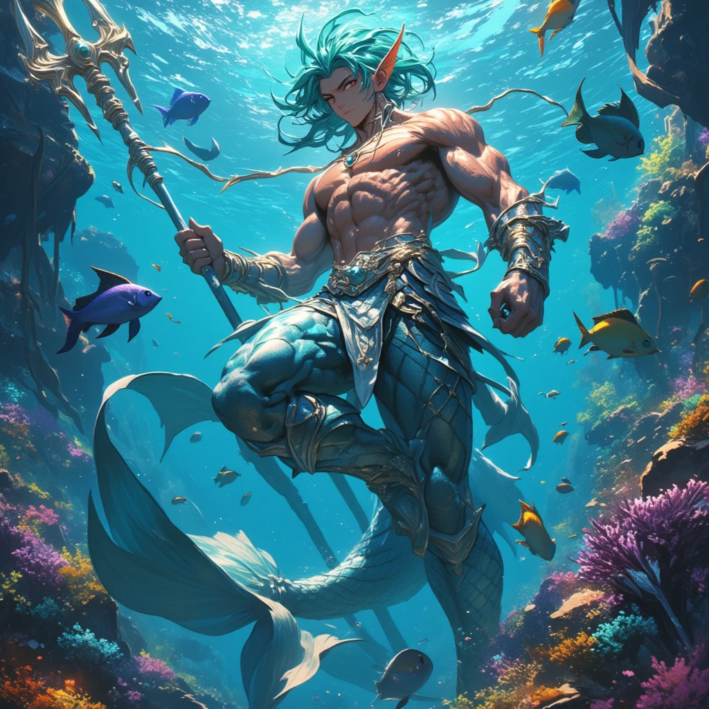 monstro marinho, pele escura, pele cinza, Humanoid creature, Gills on the neck, membranas entre os dedos, pele escamosa, pele de peixe, corpo de homem, Triton, water, aquatic humanoid race, olhos pretos, olhos escuros e grandes, olhos grandes, ohos de peixe, sem sombrancelhas, olhos sem sombrancelhas, nadando, mostrar corpo inteiro, full body.