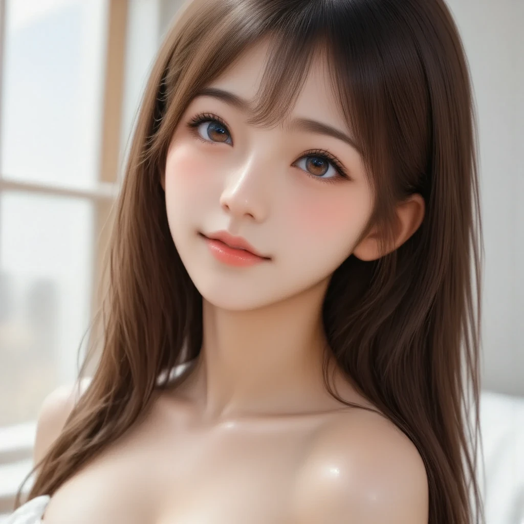masterpiece, high quality, high resolution, perfect anatomy, ultra detailed, 1 girl, beautiful face, big eyes, tareme, small face, huge breasts, thin waist, long hair, bangs, pale skin.
