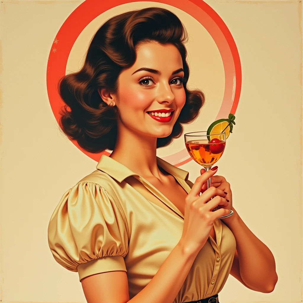 <lora:poopedColorGoofyAi_v1:0.8>, pop art, vintage ad for a beverage