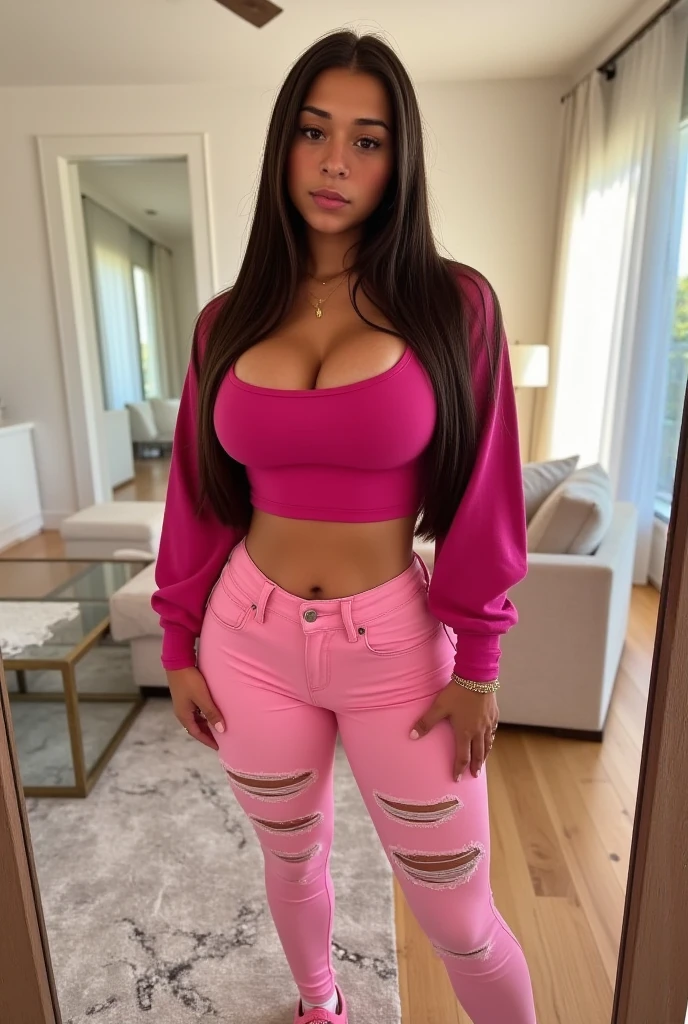 a woman standing in front of a stone wall, lorena avarez, alanis guillen, marischa becker, no clothes, full body shot close up, photograph of a techwear woman, beautiful girl, big ass, bbw, thick, thick thighs, wide hips, bbw, big , falling out the side, thick nipples, large areola, filipina, cute, chubby stomach, nipples poking out, tan skin, from front, muffin top, thick belly, oily, naked