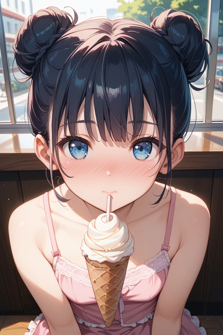 Sit on the sofa,looking ahead,from above,handjob,side view,face focus,open mouth,tongue out,cum on tongue,lick,(1girl,Beautiful 14 year old girl),((Slender,Small breasts,Baby Face,Small face,)),looking at viewer,Black Hair,bangs,two side up,Gray Eyes,Drooping eyes,slit pupils,narrow eyes,Black sweater mini dress,bare shoulder,Beautiful and detailed anime art,Mischievous smile,Dimly lit room,Simple Background,Gray background,Low lighting