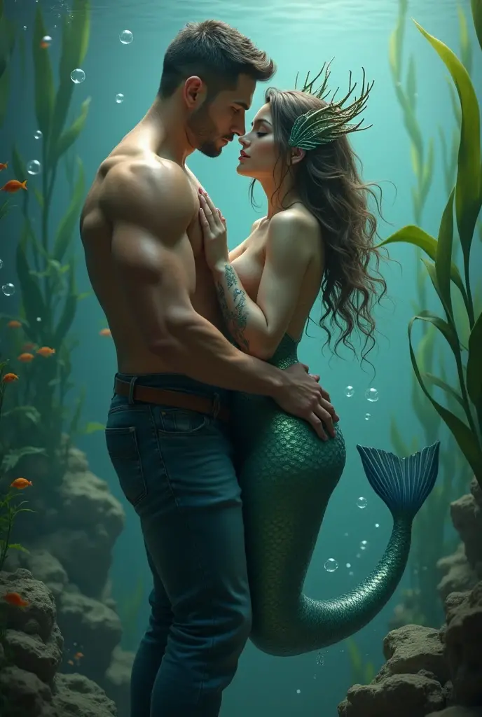 Masterpiece, 1.3: Atena, the Greek goddess of wisdom and war, and Poseidon, the god of the sea, engaging in a passionate love embrace.
Best quality, high resolution, Masterpiece: 1.3, Atena and Poseidon, two iconic Greek deities, locked in an intimate moment of love.
Atena, dressed in her elegant golden robes, with a gentle smile playing on her lips, her long wavy hair cascading down her shoulders, gazes deeply into Poseidon's mesmerizing blue eyes. Poseidon, the god of the sea, wearing his trademark trident and throne