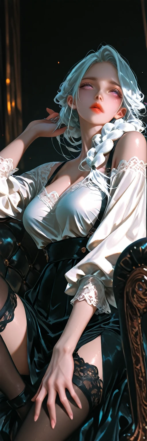 (((Woman,nun))),(((man touching a woman's Thighs))),(huge breasts),((best quality)),(intense orgasm:1.2),(tears),(Sweat:1.3),(((open legs:1.2))),((at the church:1.1)),(skirt:1.1),(button-down,woman is wearing lace),(lace panty,skirt),(leather,Red,White clothing),(Squint eyes:1.2),(embarrassing:1.2,blush)