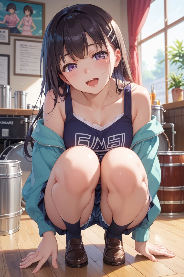 girl、huge tit、 collarbone, bare shoulders, sweaty, cleavage,choker