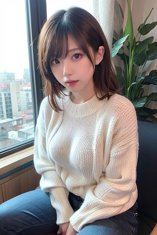 one girl, (a beauty girl, delicate girl:1.3), (13 years old, loli:1.3),
break, nsfw, ((small panties, white panties, camel toe, low-rise panties, lifted sweater), long knit sweater, one-piece:1.1),
break, very fine eye definition, (symmetrical eyes:1.3),
break, (street snap:1.3), perfectly trimmed fingers,
break, small breasts, brown eyes, parted bangs, brown hair, girl,
break, (eyes and faces with detailed:1.0),
break, (masterpiece, best quality, ultra detailed, detailed face, 8k)