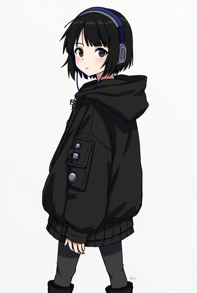 kawaii petit child childish 1girl 8years old shiny hair, skindantation flat chest
brown eyes,
bright purple hair,
short hair ,
top not,
streaked hair ,
asymmetrical bangs,
sideburns ,
wavy mouth,
,
head_tilt standing
black jumpsuit full brogue,
index finger raised, looking up, Disney land