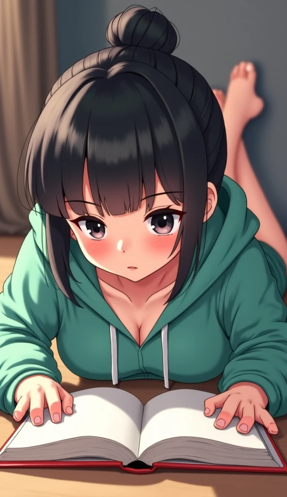 score_9, score_8_up, score_8, source_anime, 1girl, solo, chibi, black eyes, black hair, hair bun, yellow sweater, turtleneck, blush, red dress,,bottomless, top down bottom up, ass, arched back, head down, face down, dark background, prone bone, prone sex, boy on top, sex, anal sex, sweat, faceless male, bottomless, bare ass, sex, sweat, faceless male, bottomless, bare ass, erect penis, semen trail, couch, blush stickers, holding nintendo switch, happy, open mouth,