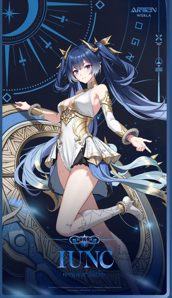 Capricorn、Green Hair、tarot cards,Hands together,Vulcan salute,attention, There is a halo behind the head,finely_detailed, perfect_Body, perfect_Eye, perfect_Face, perfect_finger,Yu-Gi-Oh card game style、(((Voluminous breasts 1.8)))、(((micro bikini 1.4)))、(Saggy breasts 1.4)、(Cleavage 1.4),Seductive pose、Random Pause、cowboy shot、
(The Capricorn symbol is depicted on the card frame 1.3)、Three-dimensional depiction that seems to emerge from the card, ultra-detailed depiction, artistic、A pose that makes it seem as if the person is coming out of the card、The card frames are drawn in super-beautiful detail, perfect anatomy, perfect fingers, super beautiful faces, stunning beauties aged 16 to 30、Greek mythology sculpture style background、Super beautiful eyes, and the card frame features illustrations of the moon, sun, stars, and golden coins、The card frame features an illustration of a sword and shield、Card colors are random、Depicts the symbol of Capricorn、Write the letter Capricorn、Write Capricorn on the top of the tarot card.May the person who sees the tarot card be happy、Write the word "Capricorn" in embossed letters on the tarot card、Magic wand, spear, bow and arrow, guitar, fire, water, earth, wind, dagger, pen, sword, crossbow, large shield, gloves, fishnet stockings、Flowers, leaves, good luck, four leaf clover、Scattering jewels、Diamond, ruby, sapphire, topaz, blue sapphire, pearl, crystal,Virgo sign tattoo on body、Random hair color、Rainbow, red, blue, orange, yellow, purple, green, gold, silver, light blue, brown, white, yellow-green, navy blue, pink,