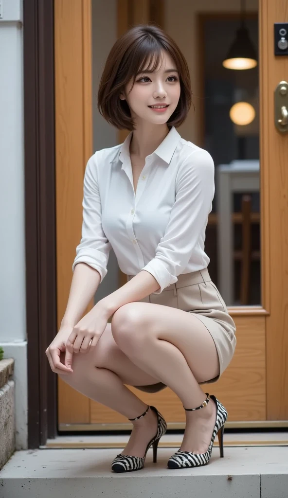 (8k, highest quality, masterpiece: 1.2), ultra detail, best quality, ultra high resolution, professional lighting, photon mapping, radiosity, physically based rendering, cinematic lighting, depth of field, focusing, sun rays, good composition, (bokeh: 1.2), 1 girl, (full body), smile, beautiful eyes, pose, brown hair, short hair, seashore, hot pants, pirate blouse,sitting on bench,open legs,