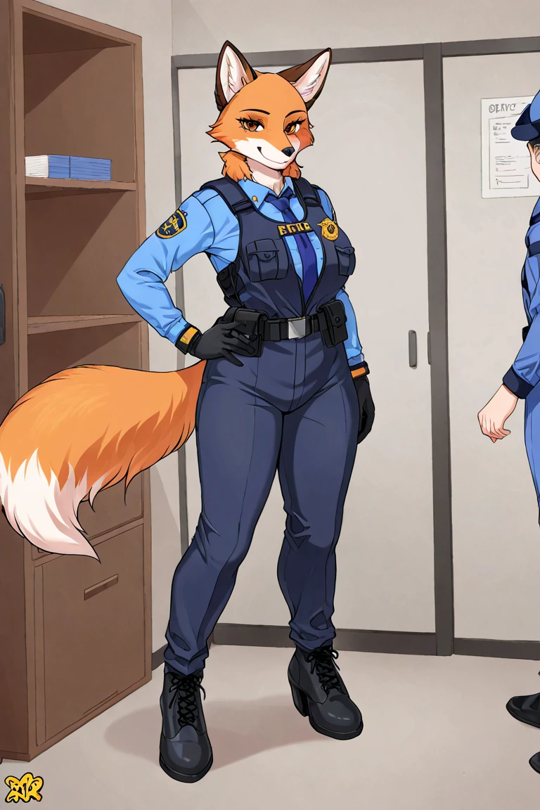 Sly Cooper, 8k quality, ultra realistic, 3d render, digital art, beautiful, cinematic lighting, slim, yellow jacket, black boots, , blue pants, Carmelita fox, inspector fox, female, confident, seductive, subtle abs, showing off breasts, showing breasts, open jacket, yellow jacket, proud, Ross Tran,ruan jia, uploaded to e621, zaush, foxovh, cenematic lighting, (((confident, seductive))), (((whole body showed))), (((correct position))), (((loving eyes))), (((full in love))), (((seductive))), (((seduction))), (((sexy))), (((full body commission))), (((solo))), (((full body commission))), (((laps invitation))), leather boots, leather gloves, black bra, pasties, face partially in shadow, glowing eyes, fierce, bdsm, dominate, dominant, stern, cop outfit, police uniform