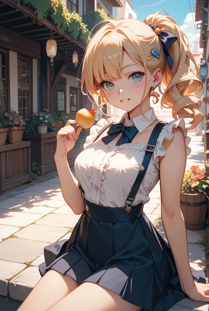 top-quality、​masterpiece、The upper part of the body、 (little man:1.6)Ukrainian women、(a smirk:0.4)、 braided blond hair、 emerald eyes、 Medieval sundress、 Suspended light particles、central、Blur the background、独奏、flat chest , Flat、childish、Infant body type、toddlers