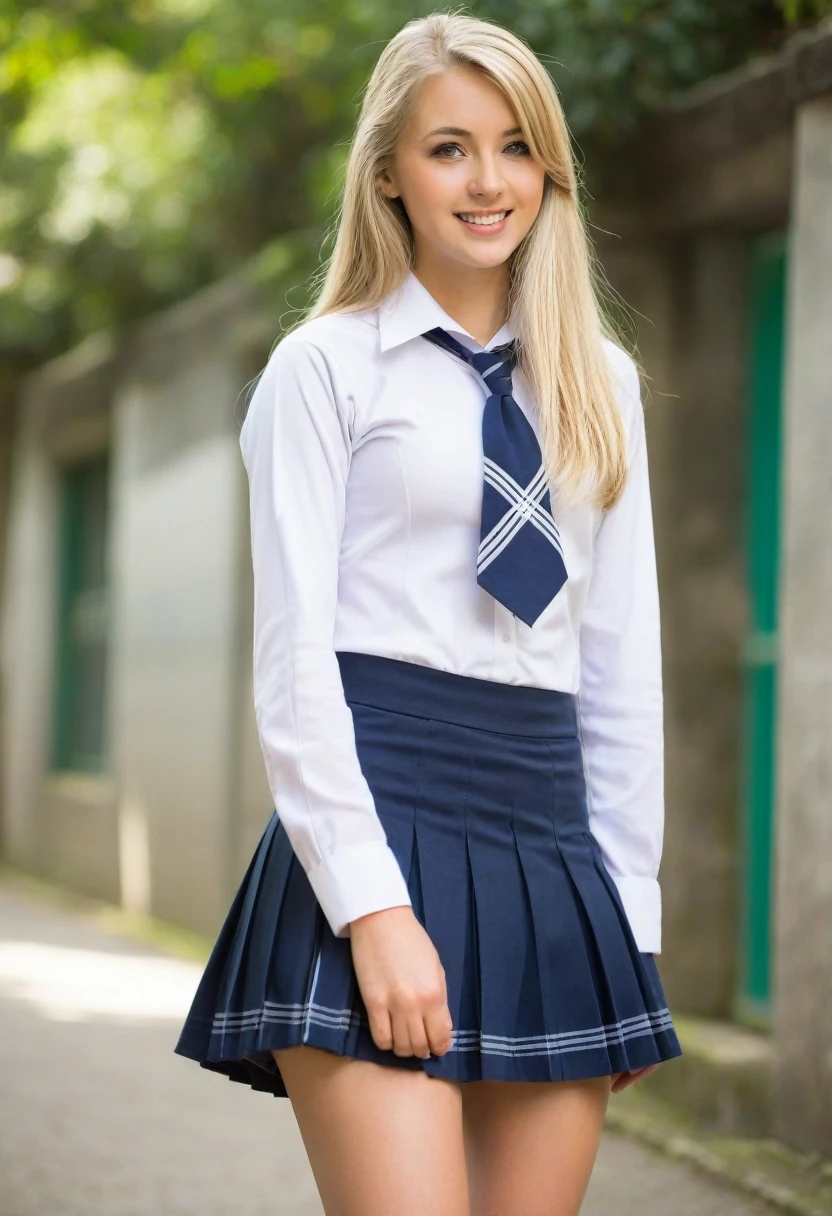 8K,perfect face, american girl, long hair, blonde, europe girl, 9 years old,girl, stockings white ,cute,primary school student,inside the classroom,private elementary school,plaid blue miniskirt,summer clothes