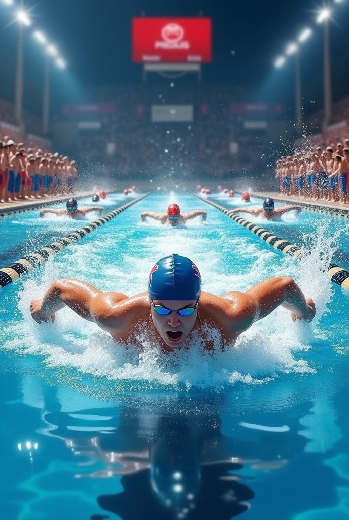 A swimming competition drawing in 2000 make it simple