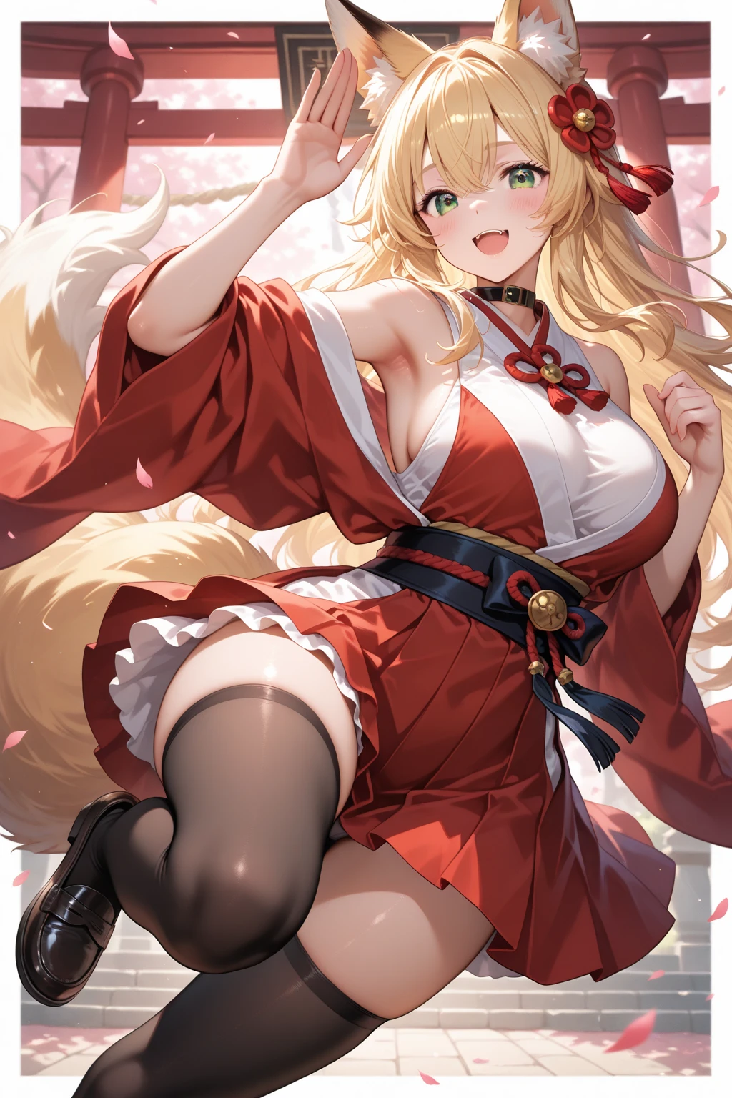 Minami kotori, masterpiece, best quality, super heroin custom, red gloves, red boots, Skin tight, leotard, Cat ears, fake animal ear, cleavage, big breasts,thicc, thighs, lying on the ground, defeat posture,solo,1girl,LLChar