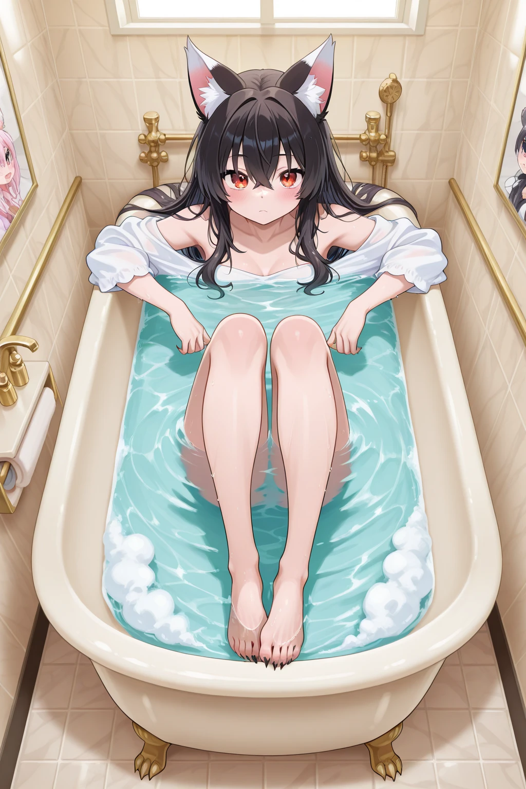 (8k、RAW Photos、highest quality、nsfw、masterpiece:1.3)、(Real、Photorealistic:1.2)、(Ultra-high resolution)、(Super detailed)、Unbelievable absurdity、(Completely naked、I&#39;m not wearing anything、Nothing attached:2)、(Pee、Standing pee:1.5)、(Camel Toe、Camel Toe、vulva:1.5)、(Pink nipples:1.5)、Beautifully shaped breasts、Nipples are close together、(Cowboy Shot:1.5)、(Detailed face)、(Detailed shiny eyes)、(Stunningly beautiful girl)、(Full nudity)、A soaking wet crotch、Pee running down my thighs、Golden ratio face、Perfect anatomical structure、Perfect composition、Perfect contrast、Perfect big eyes、Perfect glowing white skin、Perfect fingers、Beautiful breasts、Detailed Hair、Thin pelvis、Thin legs、Background seen between the legs、With legs apart、Professional Lighting、The photo is taken using a reflector.、Hands at sides or behind the body、background:(Rapids deep in the mountains、Clear river water:1.5)、