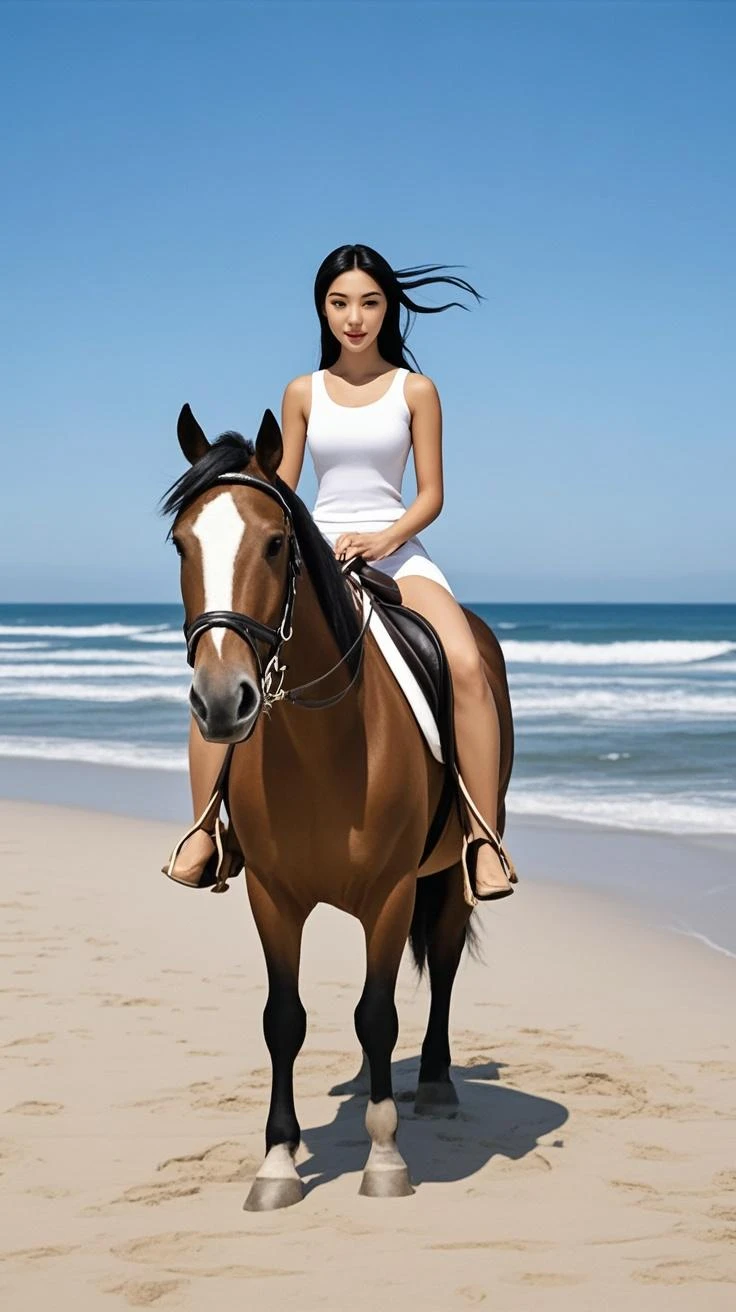 A cute yuna as  centaur, chainmai bikini, confident pose