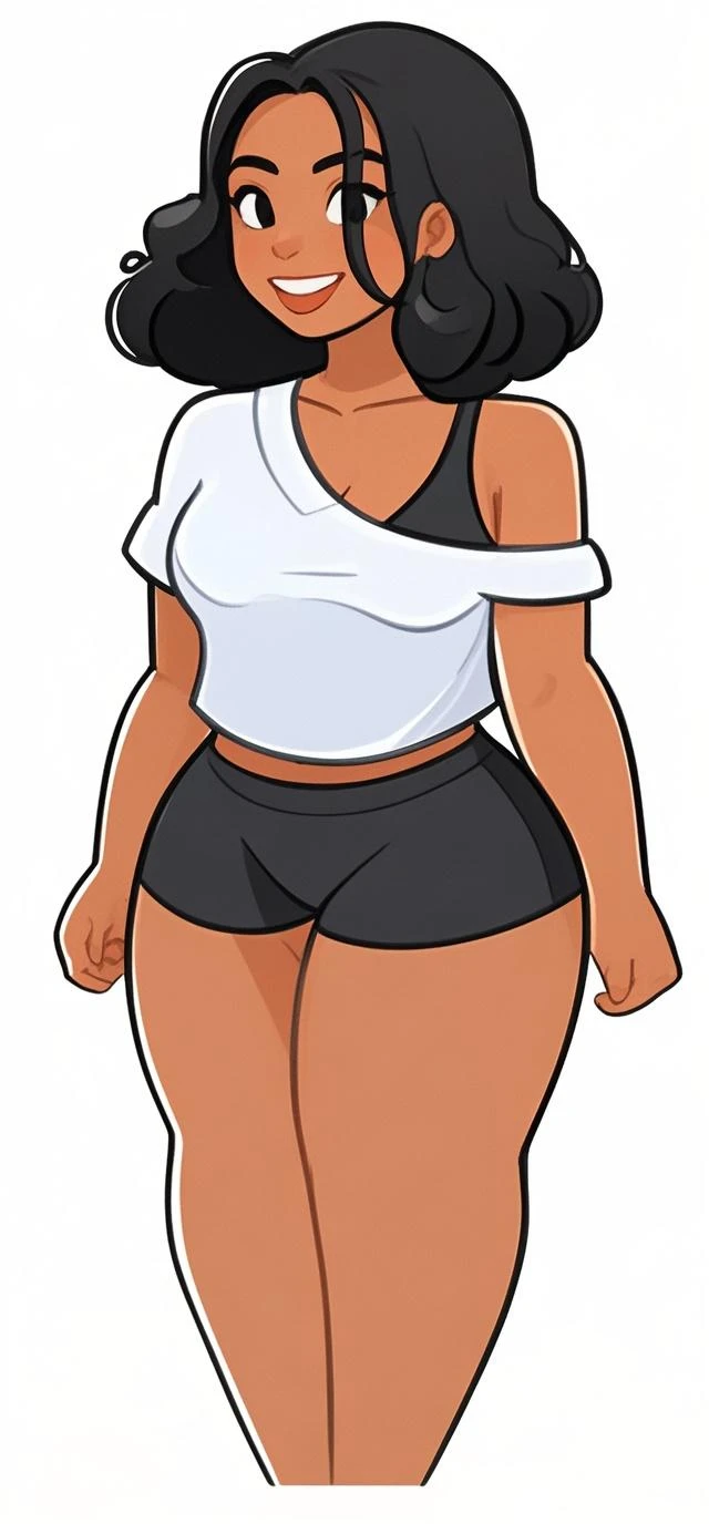 DV_The_Final_Vicious (masterpiece, best quality:1.2), 1girl, (smug), (yor briar, black hair, (brown eyes:1.5), earrings, long hair, absurdly long hair), highleg panties, red crop top underboob, choker, navel, huge breasts, walking forward, looking at viewer, sport shoes, (simple background, White background), <lora:Gh0stlessm:0.9>