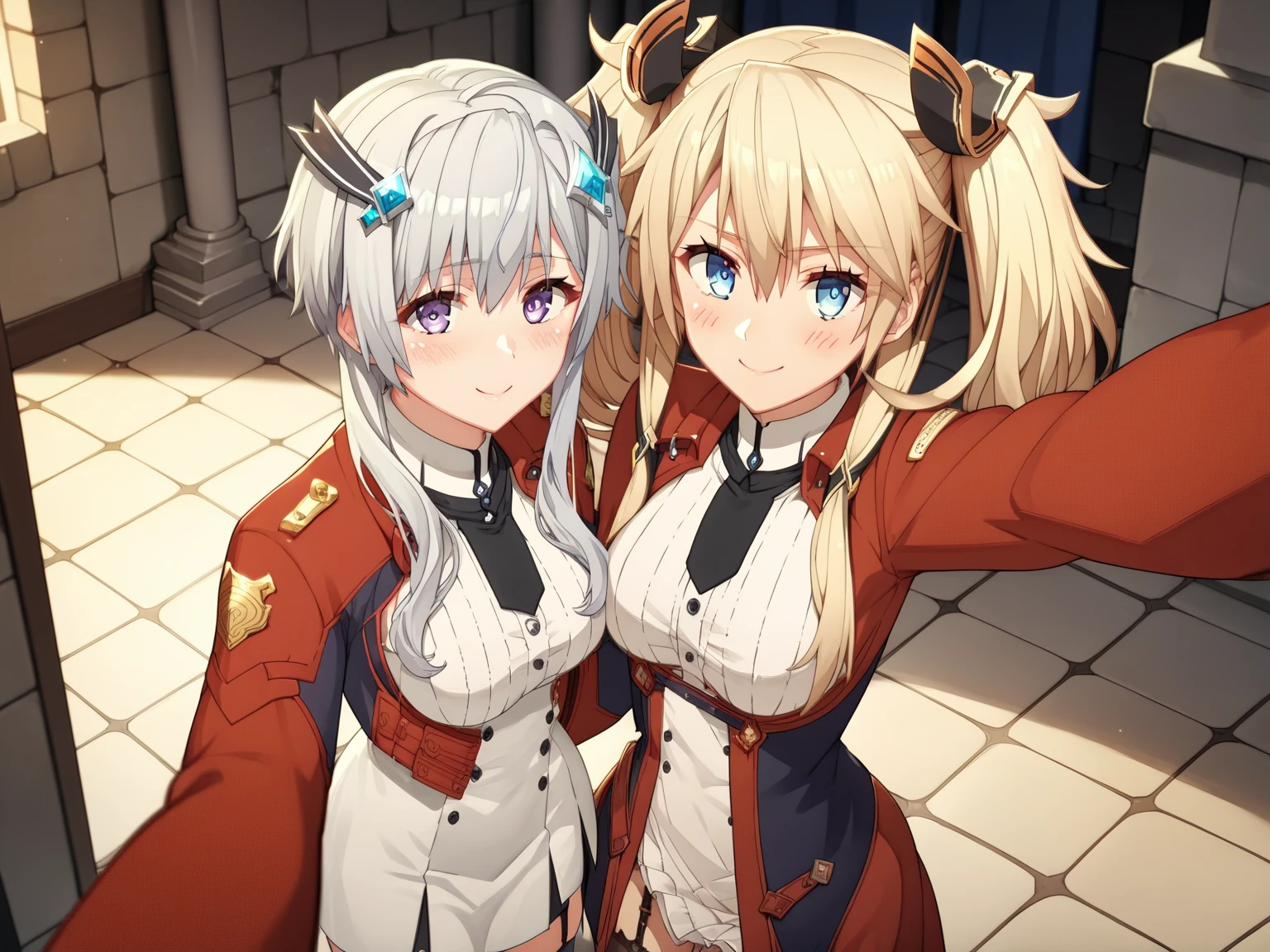 ecchi anime style, ecchi style, azur lane style, visual novel key visual, anime girls in underwear posing for a picture with a pink background, three girls in school uniforms standing in a library, ecchi anime style, hololive, ecchi, in clothes! highly detailed, visual novel cg, jk uniform, high school girls, upskirt, panty, anime maids riding early tanks