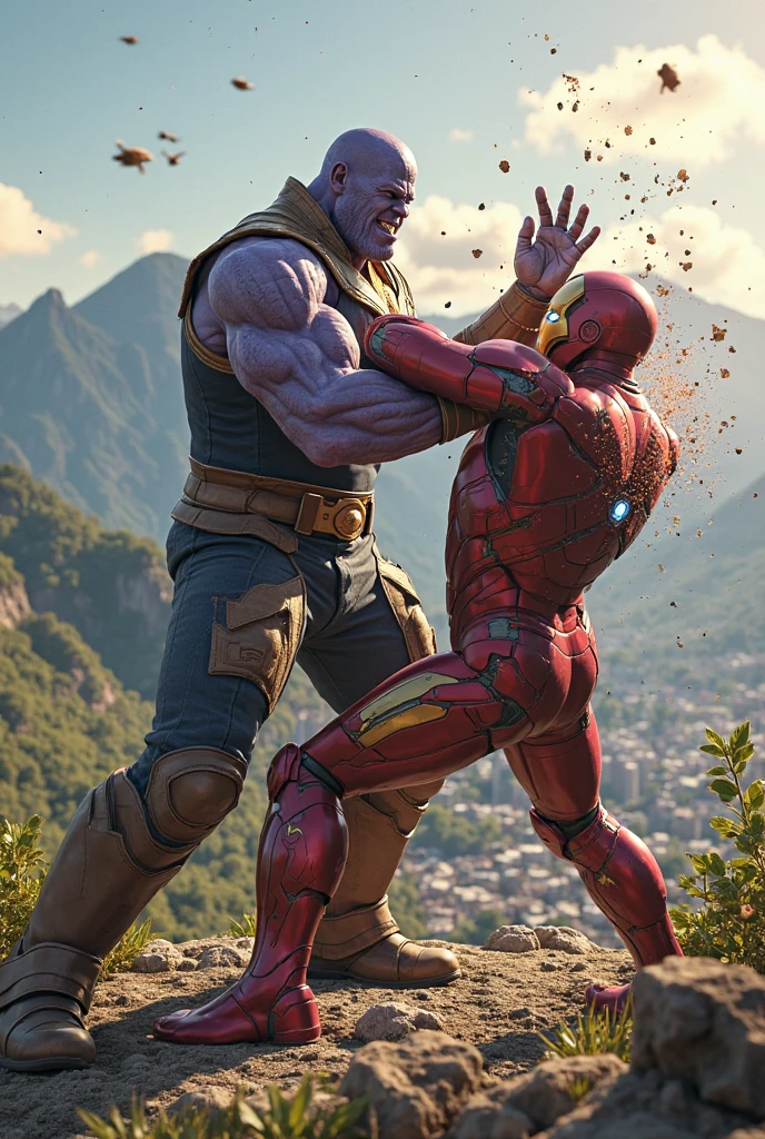Thanos rips off Iron Man's head in the MCU