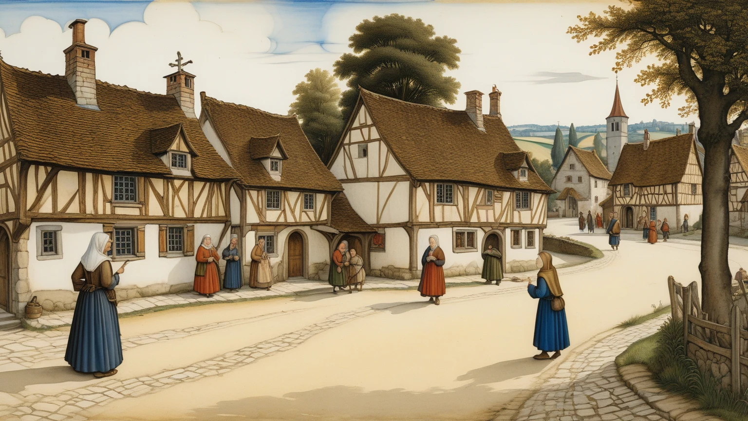 1690s Art, ((1600s House,)) Classic Fairy Tales, 600s French Country Village, Classical Family Landscapes, Film Photography, Classic Family Scenery, 19th Century Fairy Tales, Old Life, Kodak, Film Grain, Film Photography, Concept Photography, Real, Real, Unenlarged