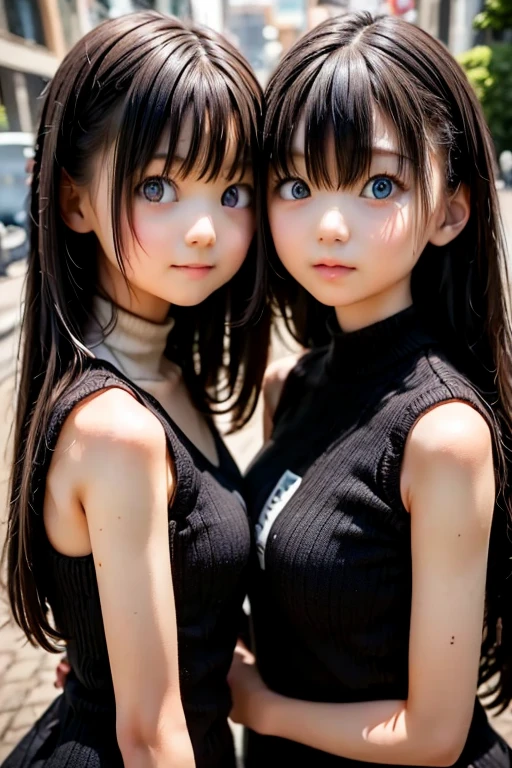 Twins, {1 bule_eyes_red hair/green_eyes_black hair},