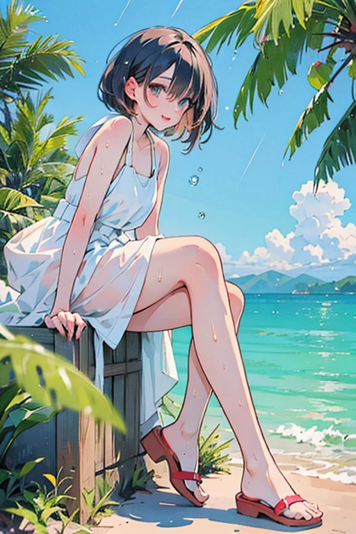 A summer day when oysters fall umbrella girl