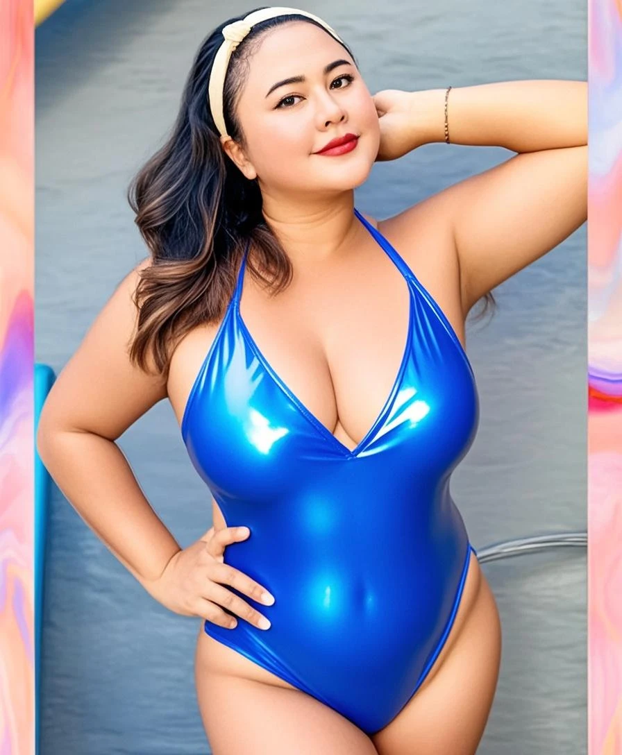 fat girl,Japanese women,Queen Size Model,Chubby,volutpuous,40-year-old woman,Tall,smile,thick,dignity,dignity,a healthy woman,smile,(Shiny silver one-piece swimsuit,(Shiny)), Pro wrestling fighting pose,strap,Glamorous body, Big Breasts,Curly Long Hair ,bangs , Standing pose,Bold Pose,thigh , thick legs,Realistic, High quality 8k,High resolution, perfection, Best image quality,Airport night view