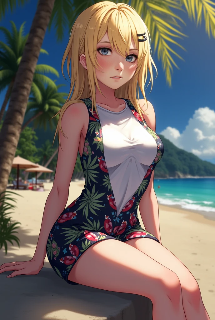 pretty girl, long blonde hair, green eyes, summer dress, straw hat, sandals,  photorealistic, high quality, greg rutkowski, wet body, summer park on the background, (((bare shoulders))), (((bare chest))), paffy nipples,  spread legs,  cum dripping on the chest, spread pussy, breast hugging, orgasm, small breasts, sitting on banch,