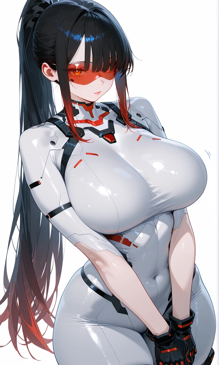 (((masutepiece))), ((((Best Quality)))), (((Ultra-detailed))), (CG Illustration), ((Extremely delicate and beautiful)),(Cute and delicate face),Cinematic Light,((1 Mechanical Girl)),Solo,full body Esbian,(Machine-made joints:1.4),((Mechanical limb)),(Blood vessels attached to tubes),((The mechanical vertebrae are attached to the back)), ((Mechanical cervical vertebrae attached to neck)),((Seated)),expressionless face,(Wires and cables attached to the head and body:1.5),(Character Focus),sci-fy,Look into the camera,black colored hair,black and white style,cleavage,Robotic arm